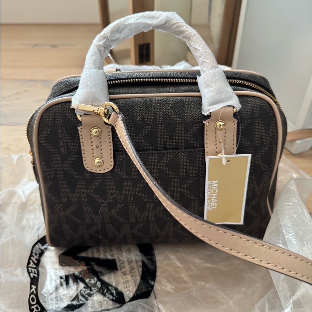 Michael Kors Brown and Tan Satchel